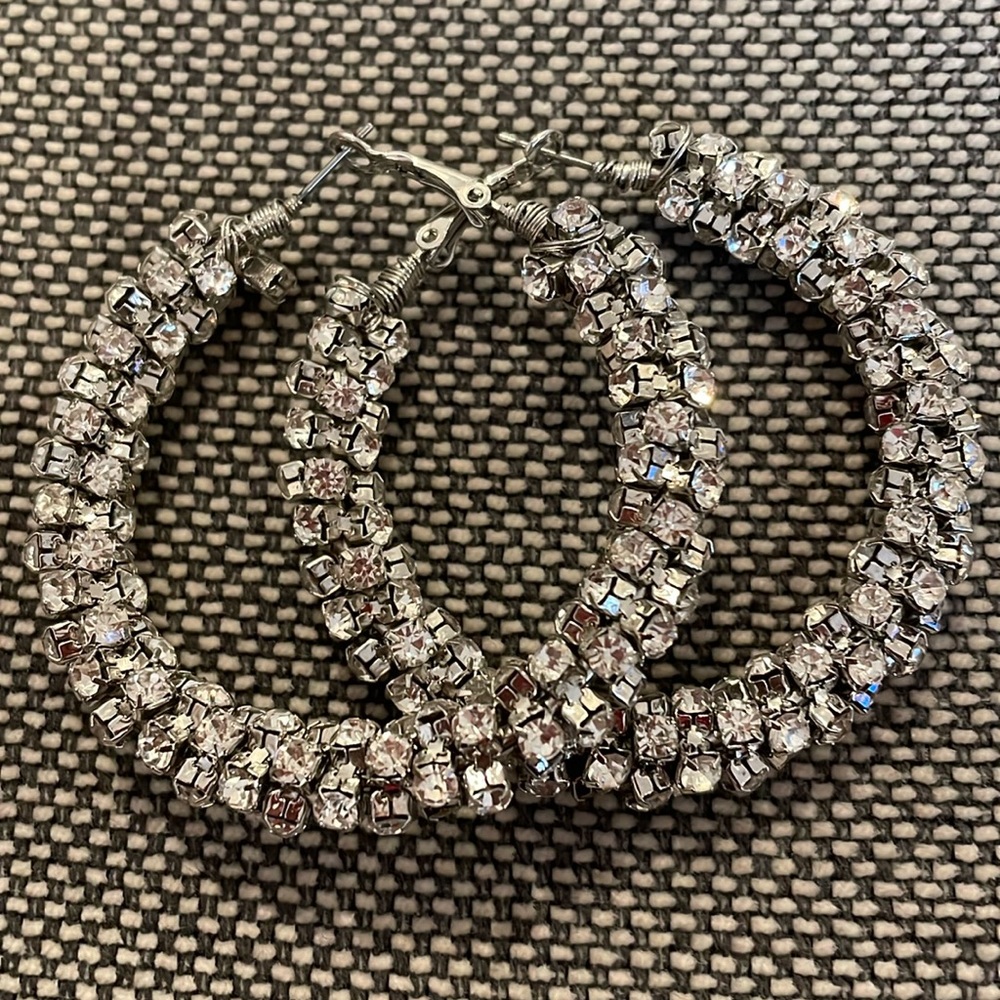 Rhinestone wrapped hoops